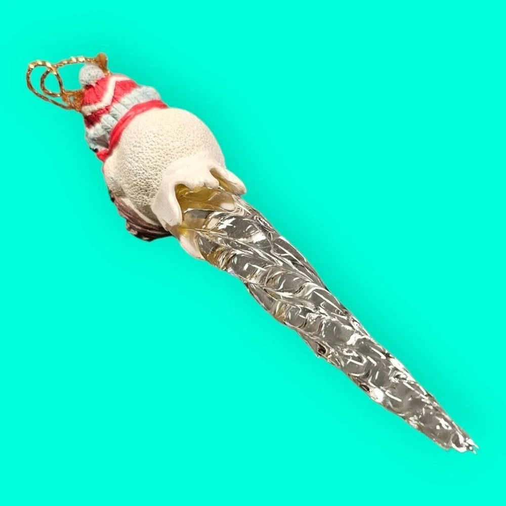 Avon Gift Collection Vtg 1995 Icicle Fun‎ Snowman w/ Wreath Christmas Ornament